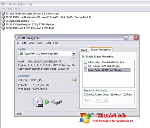 Screenshot DVD Decrypter Windows 10