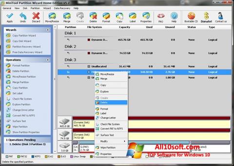 Screenshot MiniTool Partition Wizard Windows 10