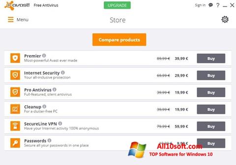 Screenshot Avast Free Antivirus Windows 10