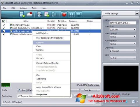 Screenshot Xilisoft Video Converter Windows 10