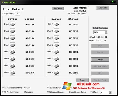 Screenshot AlcorMP Windows 10