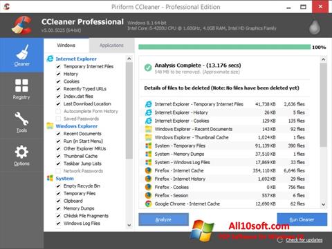 Screenshot CCleaner Windows 10