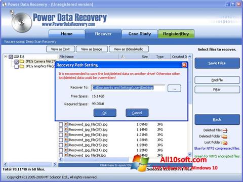 Screenshot Power Data Recovery Windows 10