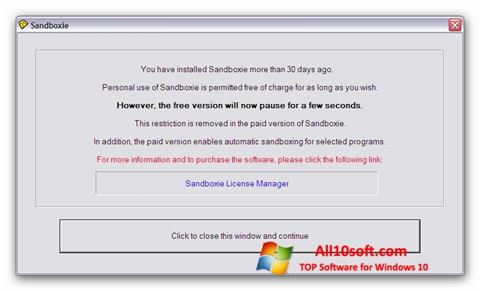 Screenshot Sandboxie Windows 10