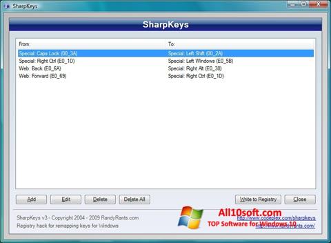 Screenshot SharpKeys Windows 10